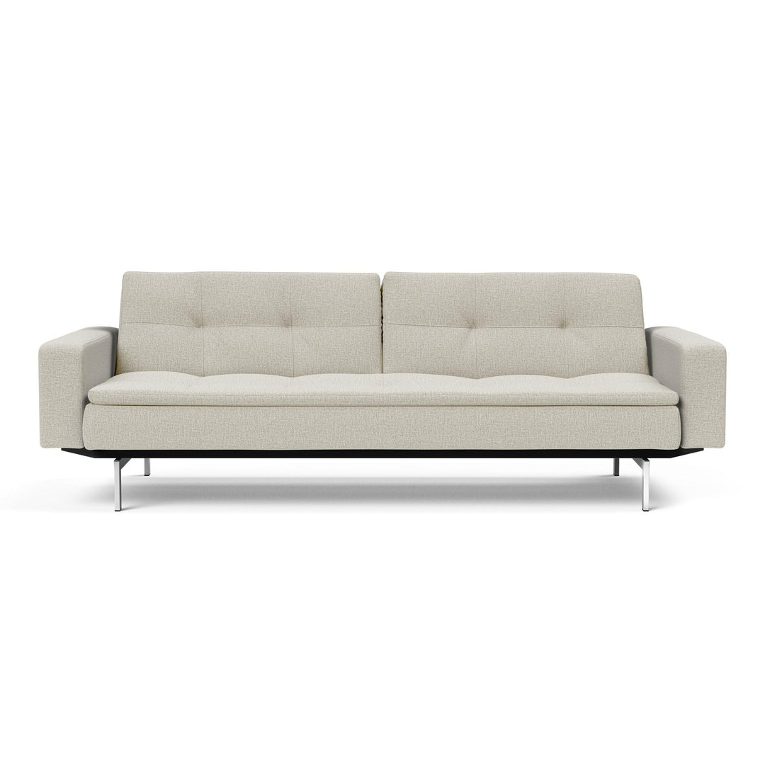 The Decorators: Canapea extensibila cu brate Dublexo Chrome Mixed Dance Natural 115x210cm