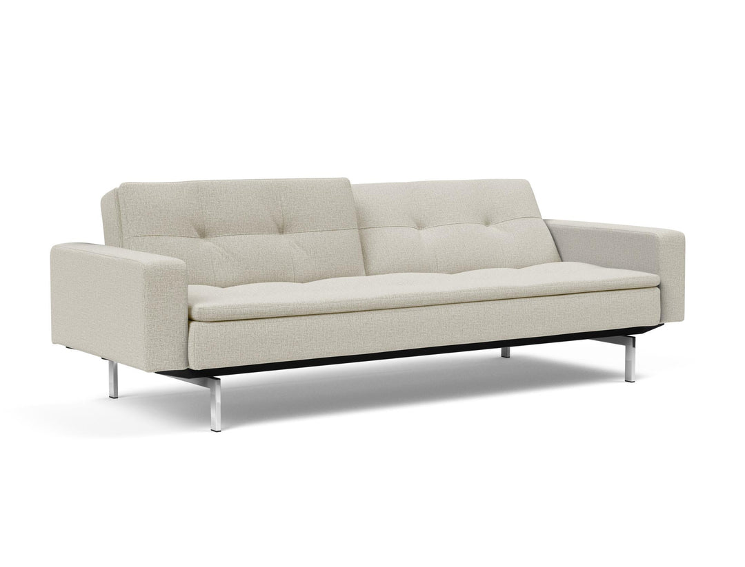 The Decorators: Canapea extensibila cu brate Dublexo Chrome Mixed Dance Natural 115x210cm