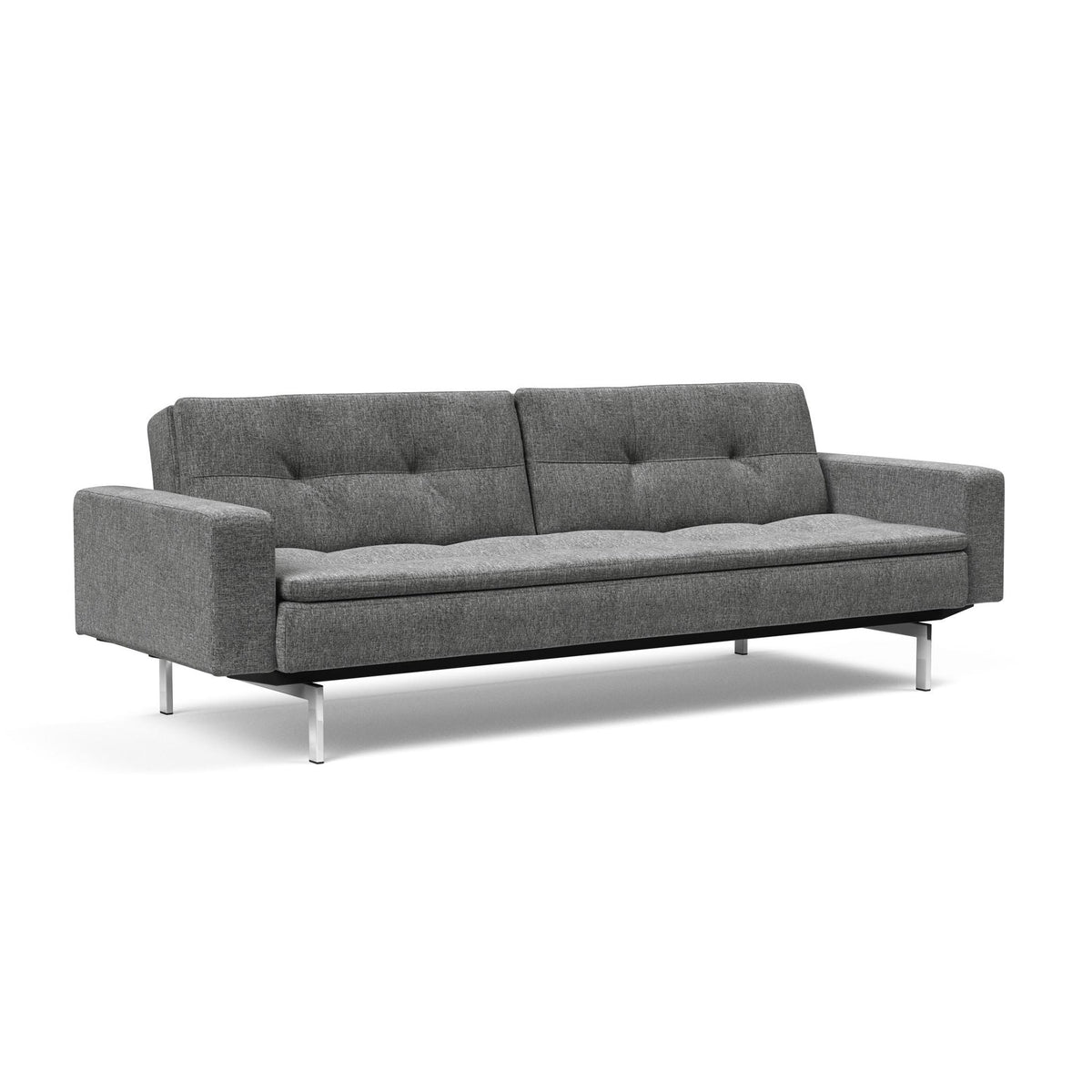 Canapea extensibila cu brate Dublexo Chrome Twist Charcoal 115x210cm