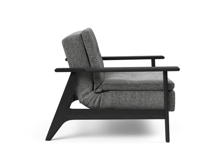 The Decorators: Fotoliu recliner Dublexo Frej Smoked Oak Twist Charcoal 115x90cm