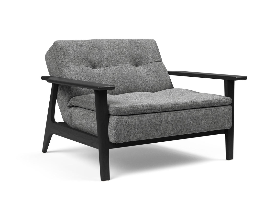 The Decorators: Fotoliu recliner Dublexo Frej Smoked Oak Twist Charcoal 115x90cm