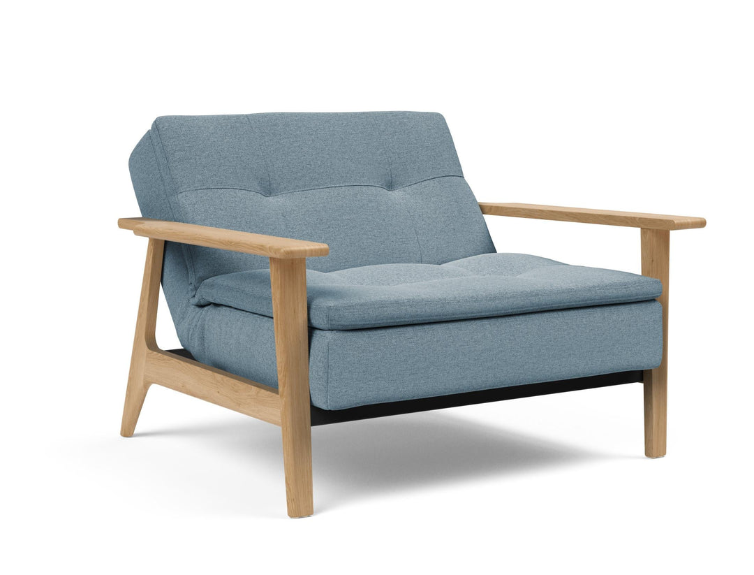 The Decorators: Fotoliu recliner Dublexo Frej Oak Soft Indigo 115x90cm