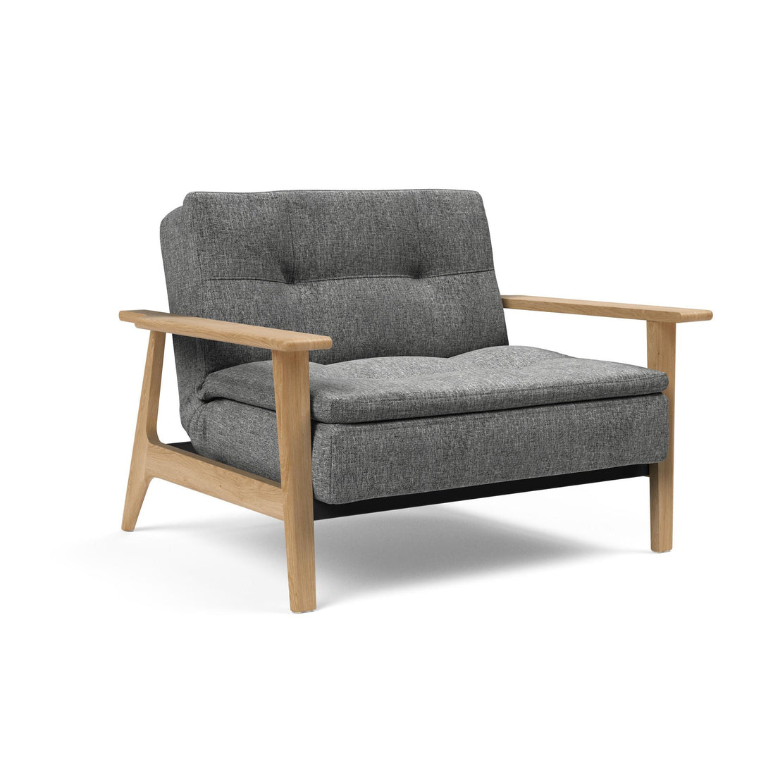 The Decorators: Fotoliu recliner Dublexo Frej Oak Twist Charcoal 115x90cm