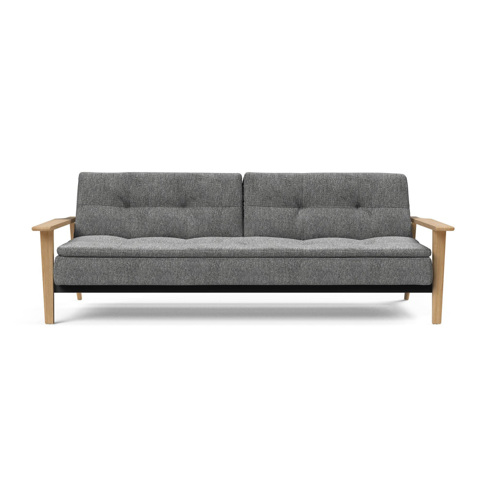 The Decorators: Canapea extensibila Dublexo Frej Oak Twist Charcoal 115x210cm