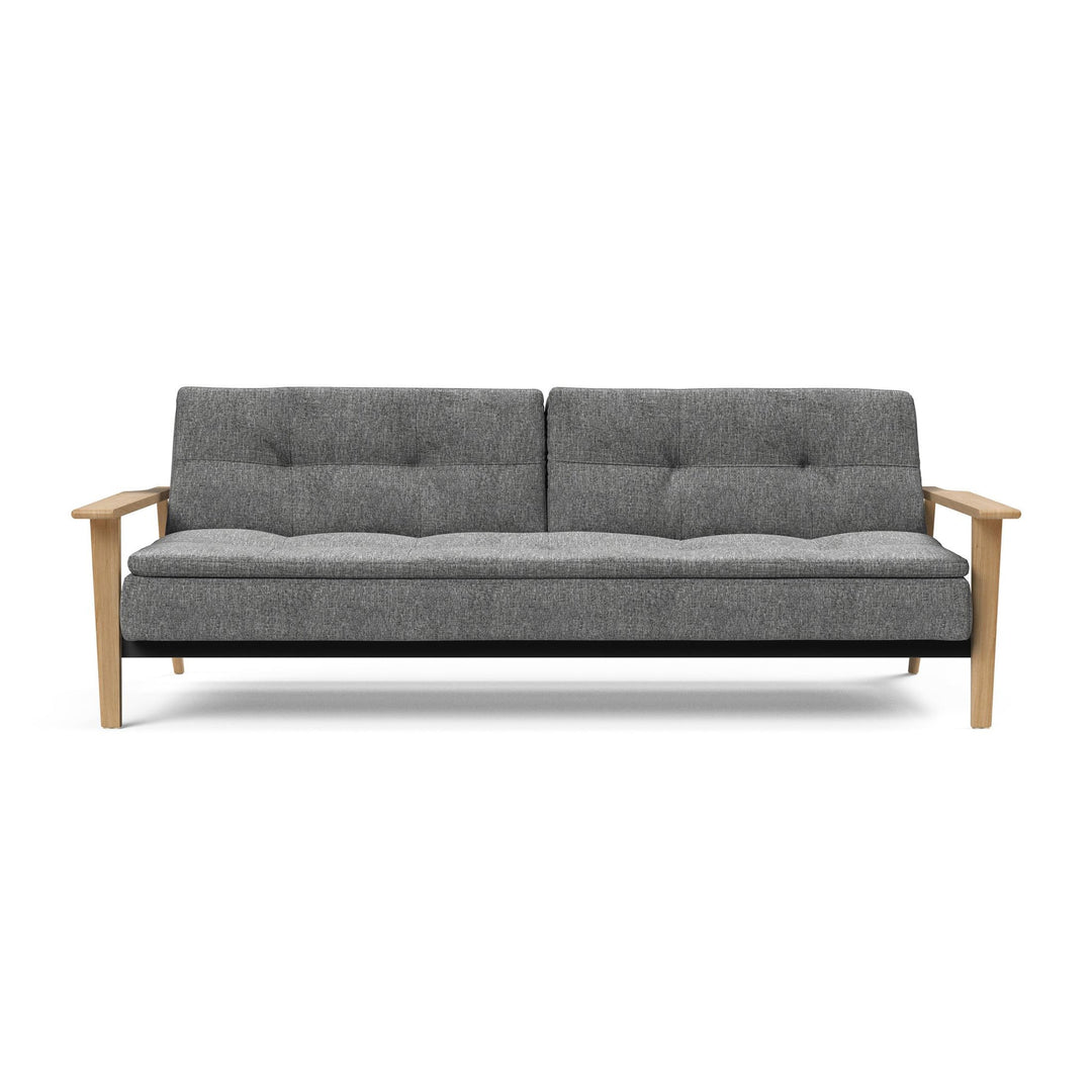 The Decorators: Canapea extensibila Dublexo Frej Oak Twist Charcoal 115x210cm