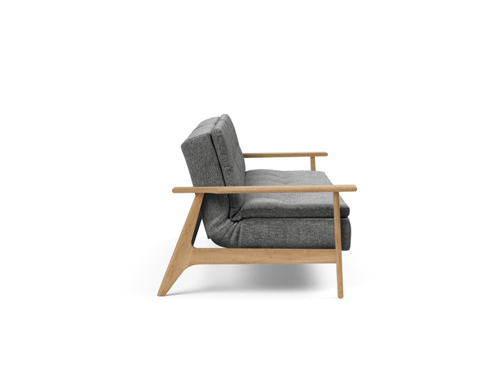 The Decorators: Canapea extensibila Dublexo Frej Oak Twist Charcoal 115x210cm