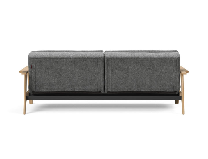 The Decorators: Canapea extensibila Dublexo Frej Oak Twist Charcoal 115x210cm