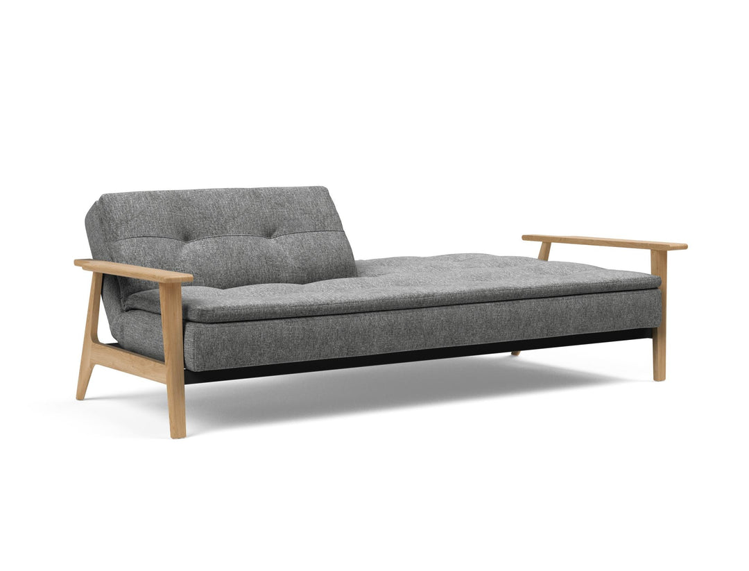 The Decorators: Canapea extensibila Dublexo Frej Oak Twist Charcoal 115x210cm