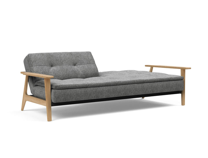 The Decorators: Canapea extensibila Dublexo Frej Oak Twist Charcoal 115x210cm