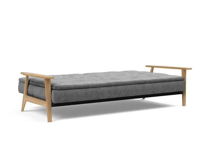 The Decorators: Canapea extensibila Dublexo Frej Oak Twist Charcoal 115x210cm