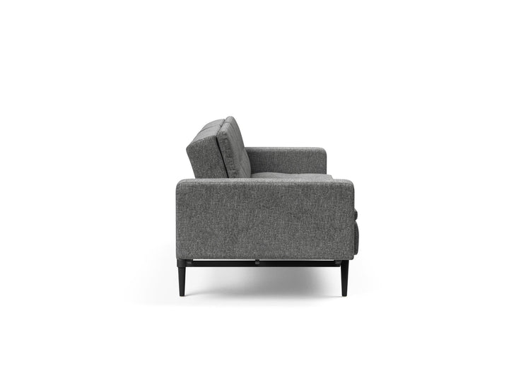 The Decorators: Canapea extensibila cu brate Dublexo Styletto Black Wood Twist Charcoal 115x210cm