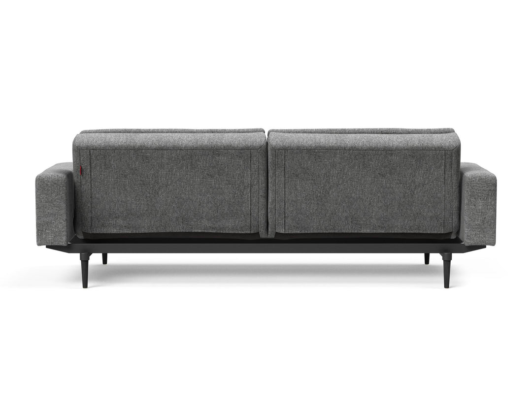 The Decorators: Canapea extensibila cu brate Dublexo Styletto Black Wood Twist Charcoal 115x210cm