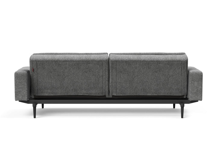The Decorators: Canapea extensibila cu brate Dublexo Styletto Black Wood Twist Charcoal 115x210cm