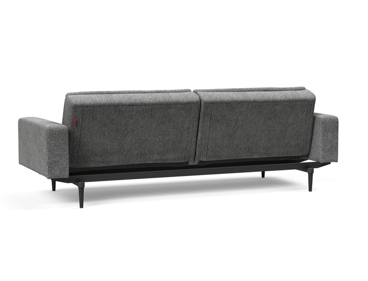 The Decorators: Canapea extensibila cu brate Dublexo Styletto Black Wood Twist Charcoal 115x210cm