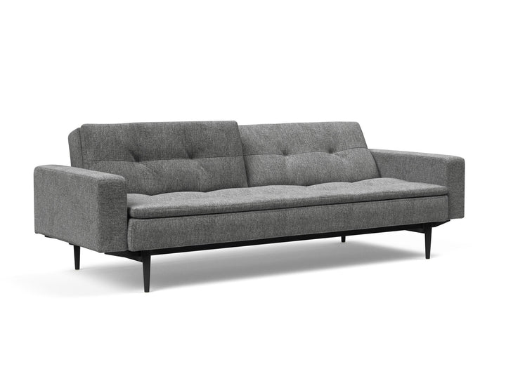 The Decorators: Canapea extensibila cu brate Dublexo Styletto Black Wood Twist Charcoal 115x210cm