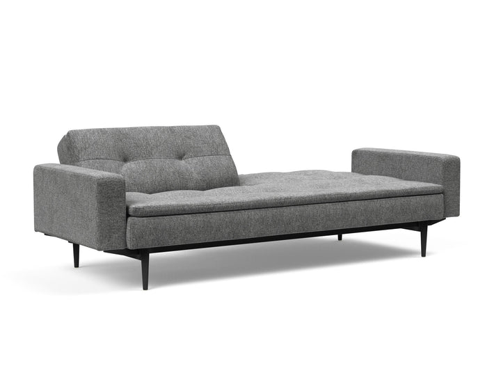 The Decorators: Canapea extensibila cu brate Dublexo Styletto Black Wood Twist Charcoal 115x210cm