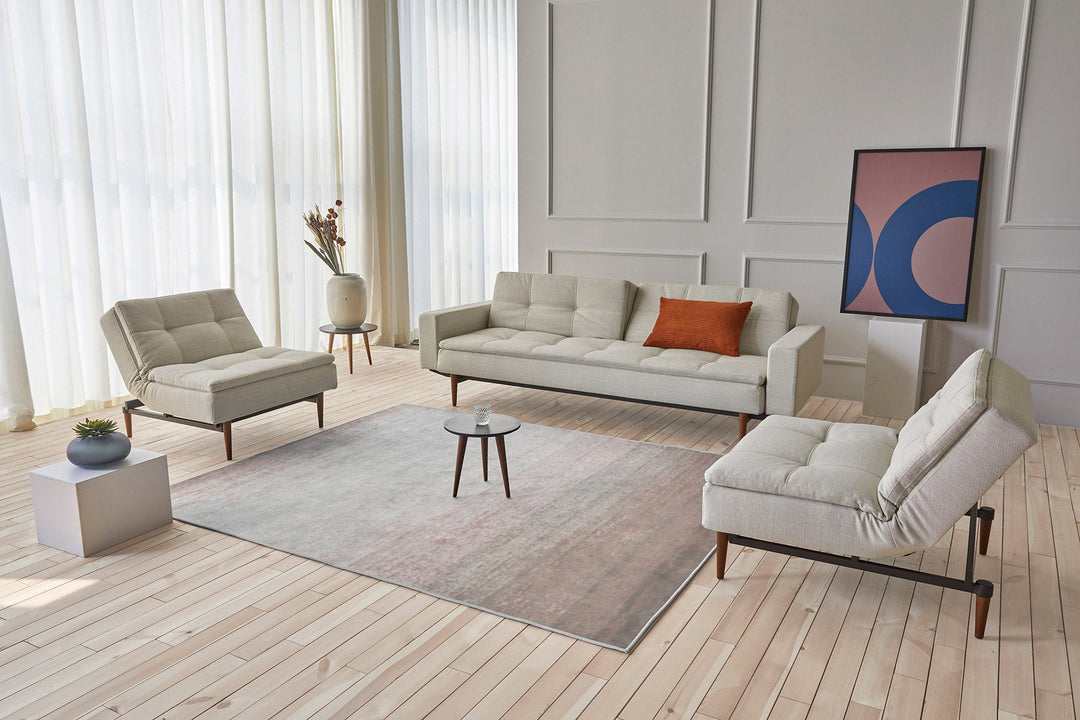 The Decorators: Canapea extensibila cu brate Dublexo Styletto Dark Wood Mixed Dance Natural 115x210cm