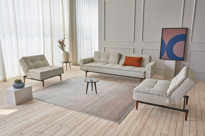 The Decorators: Canapea extensibila cu brate Dublexo Styletto Dark Wood Mixed Dance Natural 115x210cm
