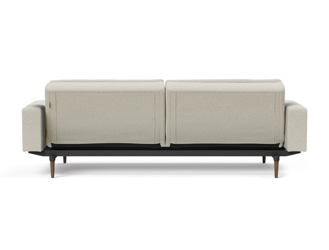 The Decorators: Canapea extensibila cu brate Dublexo Styletto Dark Wood Mixed Dance Natural 115x210cm