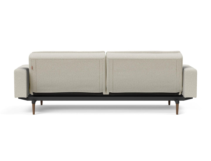 The Decorators: Canapea extensibila cu brate Dublexo Styletto Dark Wood Mixed Dance Natural 115x210cm