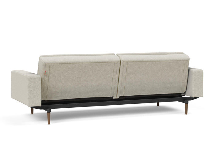 The Decorators: Canapea extensibila cu brate Dublexo Styletto Dark Wood Mixed Dance Natural 115x210cm