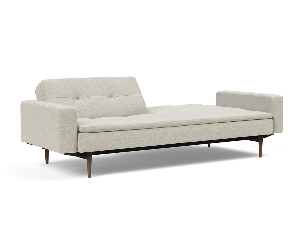 The Decorators: Canapea extensibila cu brate Dublexo Styletto Dark Wood Mixed Dance Natural 115x210cm