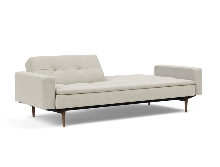 The Decorators: Canapea extensibila cu brate Dublexo Styletto Dark Wood Mixed Dance Natural 115x210cm