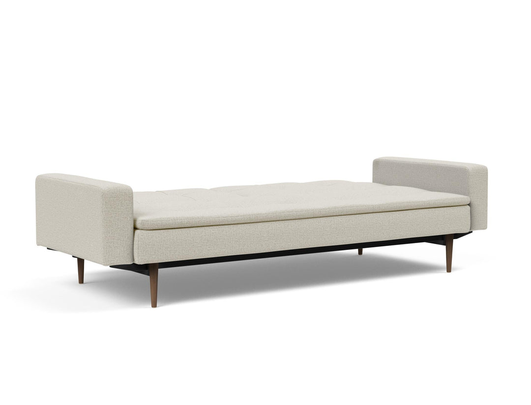 The Decorators: Canapea extensibila cu brate Dublexo Styletto Dark Wood Mixed Dance Natural 115x210cm