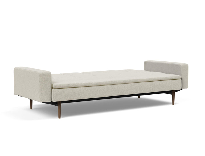 The Decorators: Canapea extensibila cu brate Dublexo Styletto Dark Wood Mixed Dance Natural 115x210cm