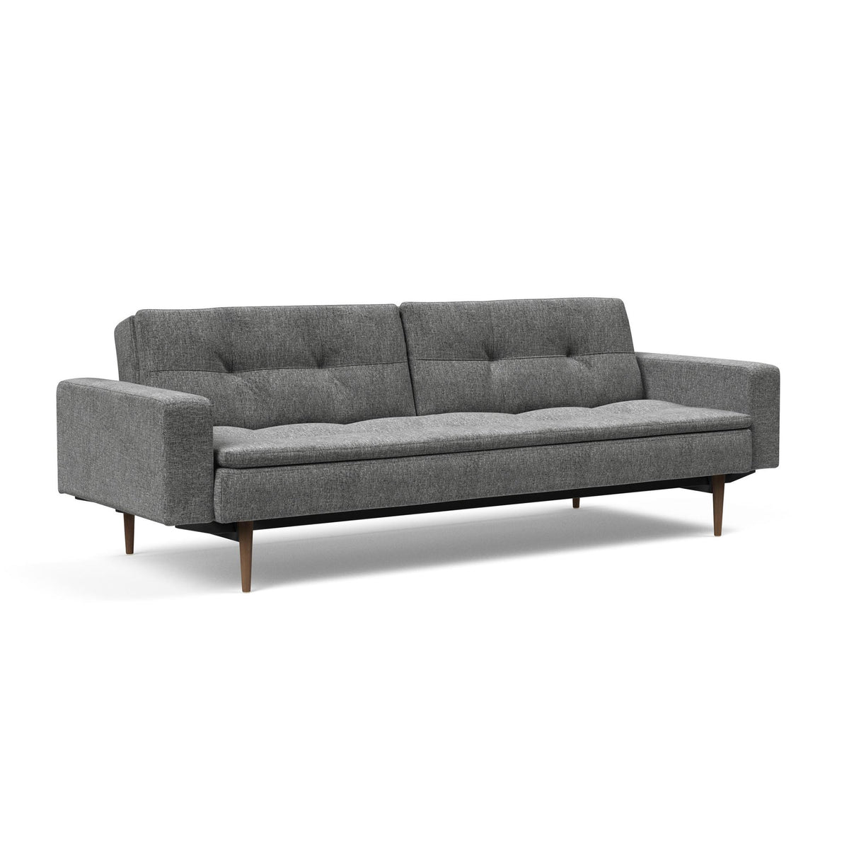 Canapea extensibila cu brate Dublexo Styletto Dark Wood Twist Charcoal 115x210cm