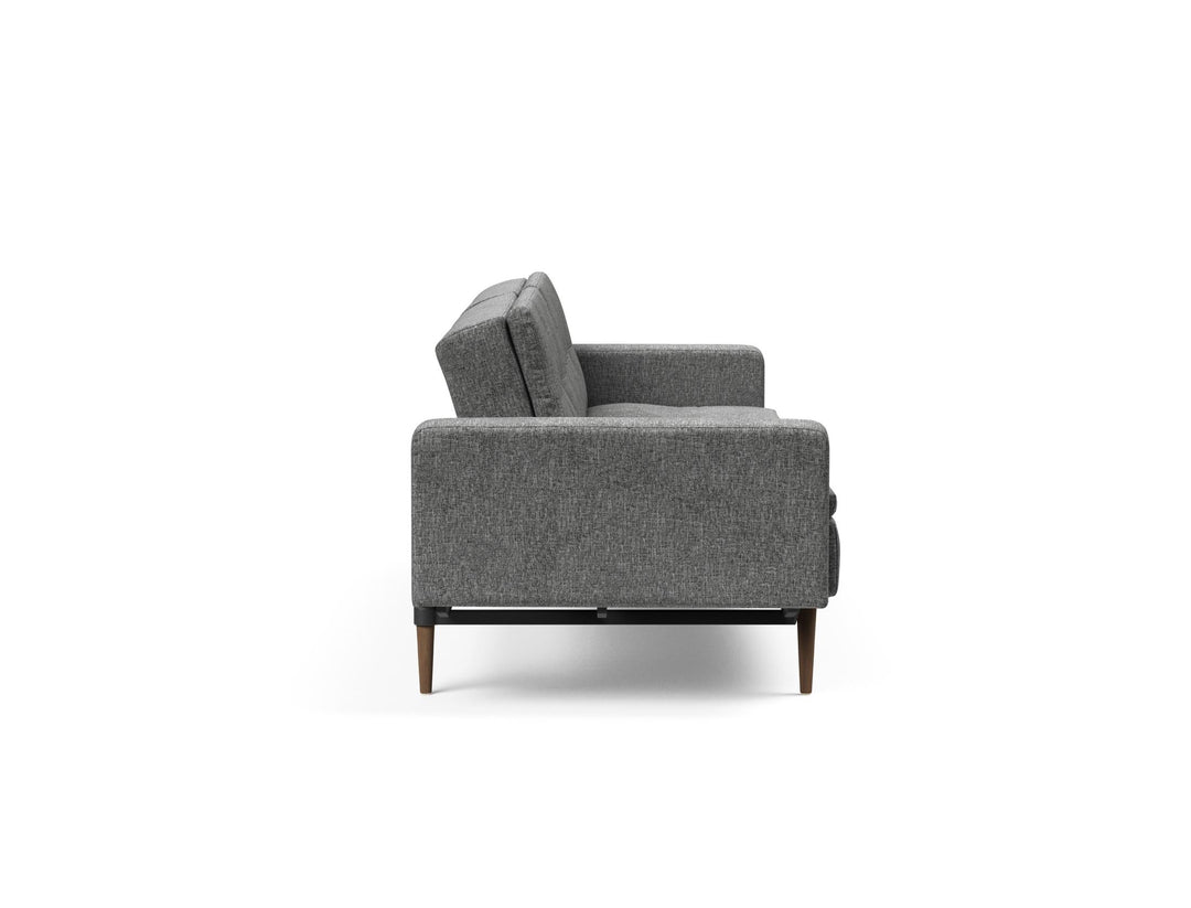 The Decorators: Canapea extensibila cu brate Dublexo Styletto Dark Wood Twist Charcoal 115x210cm