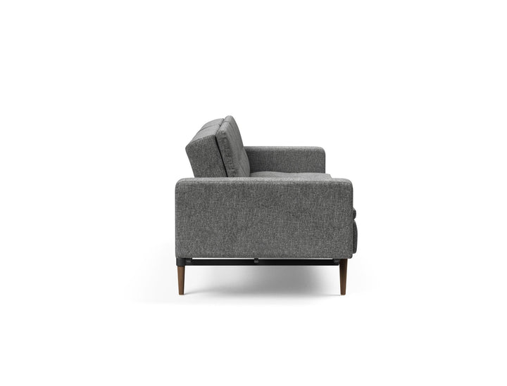 The Decorators: Canapea extensibila cu brate Dublexo Styletto Dark Wood Twist Charcoal 115x210cm