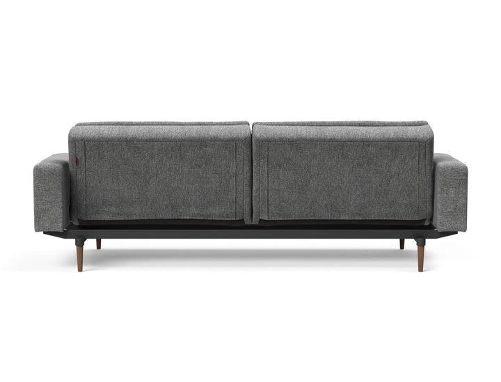 The Decorators: Canapea extensibila cu brate Dublexo Styletto Dark Wood Twist Charcoal 115x210cm