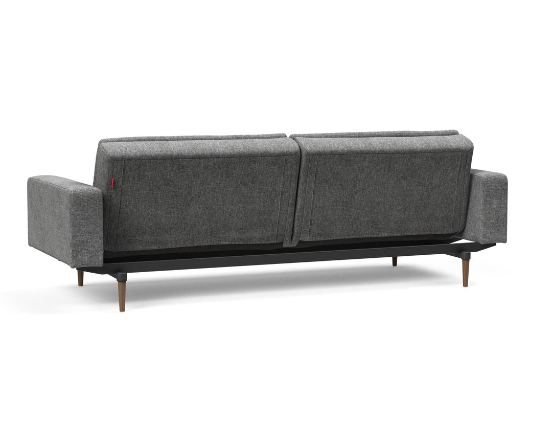 The Decorators: Canapea extensibila cu brate Dublexo Styletto Dark Wood Twist Charcoal 115x210cm
