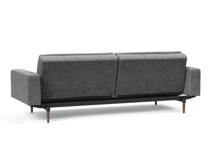 The Decorators: Canapea extensibila cu brate Dublexo Styletto Dark Wood Twist Charcoal 115x210cm
