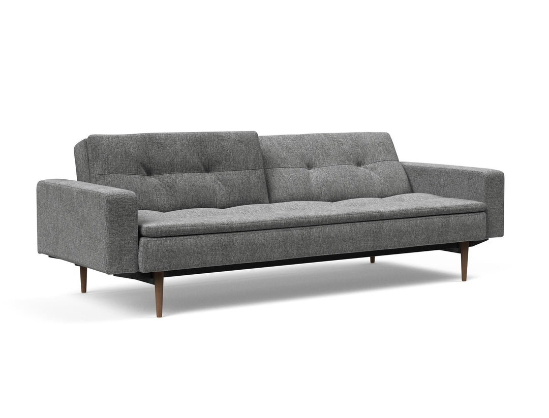 The Decorators: Canapea extensibila cu brate Dublexo Styletto Dark Wood Twist Charcoal 115x210cm