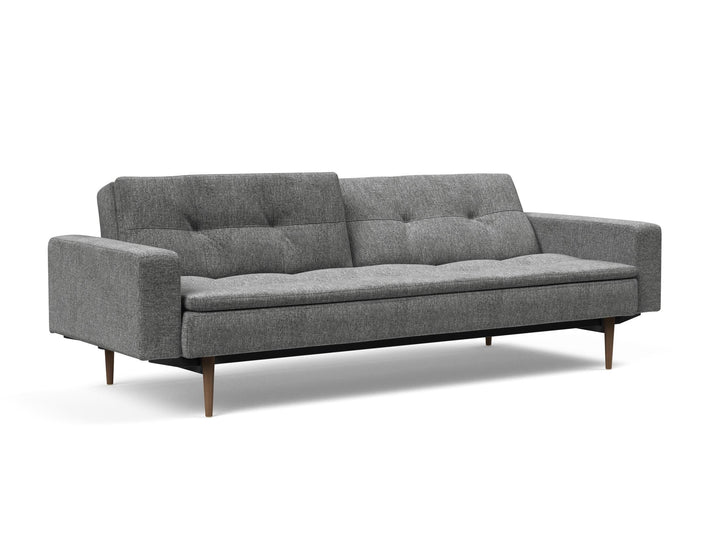 The Decorators: Canapea extensibila cu brate Dublexo Styletto Dark Wood Twist Charcoal 115x210cm