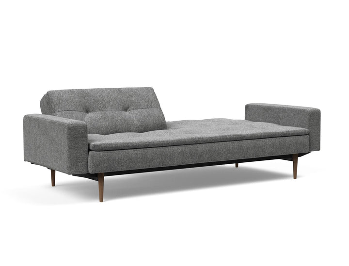 The Decorators: Canapea extensibila cu brate Dublexo Styletto Dark Wood Twist Charcoal 115x210cm