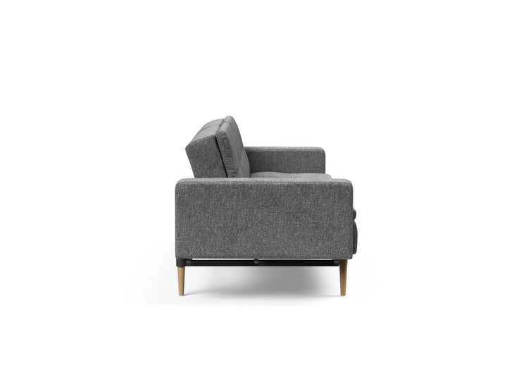 The Decorators: Canapea extensibila cu brate Dublexo Styletto Light Wood Twist Charcoal 115x210cm