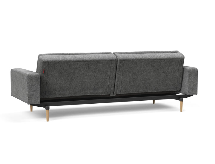 The Decorators: Canapea extensibila cu brate Dublexo Styletto Light Wood Twist Charcoal 115x210cm