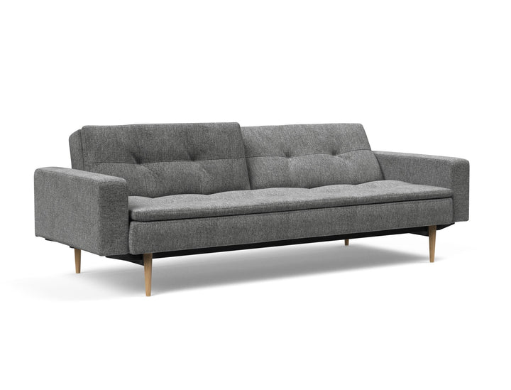 The Decorators: Canapea extensibila cu brate Dublexo Styletto Light Wood Twist Charcoal 115x210cm
