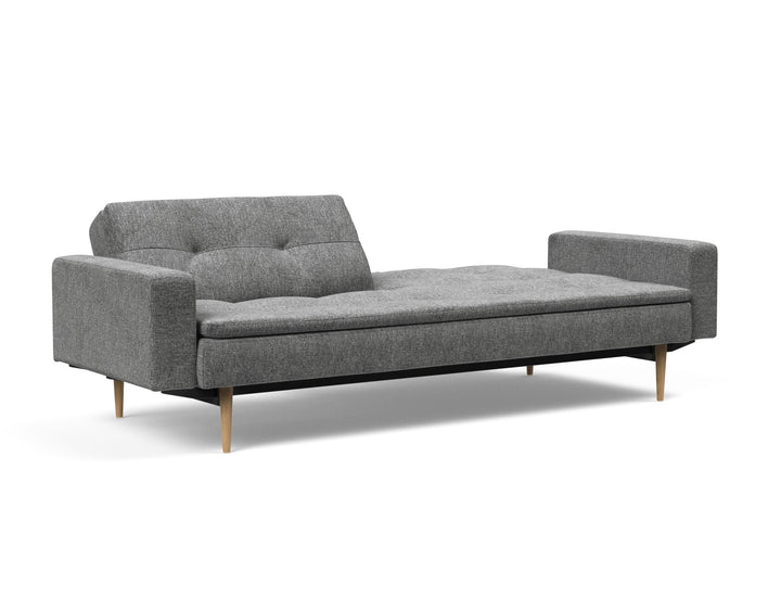 The Decorators: Canapea extensibila cu brate Dublexo Styletto Light Wood Twist Charcoal 115x210cm