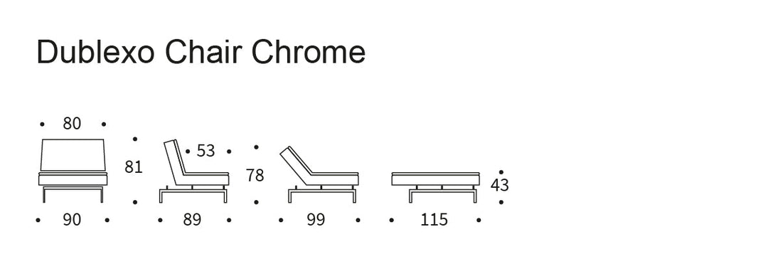 Fotoliu recliner Dublexo Chrome Twist Charcoal 115x90cm