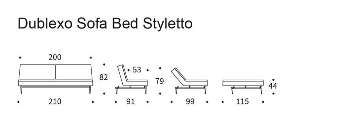 The Decorators: Canapea extensibila Dublexo Styletto Light Wood Mixed Dance Natural 115x210cm