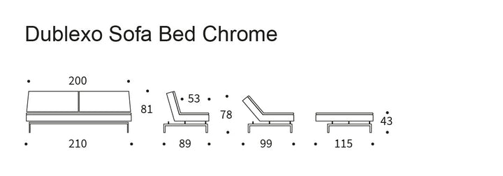 The Decorators: Canapea extensibila Dublexo Chrome Mixed Dance Natural 115x210cm