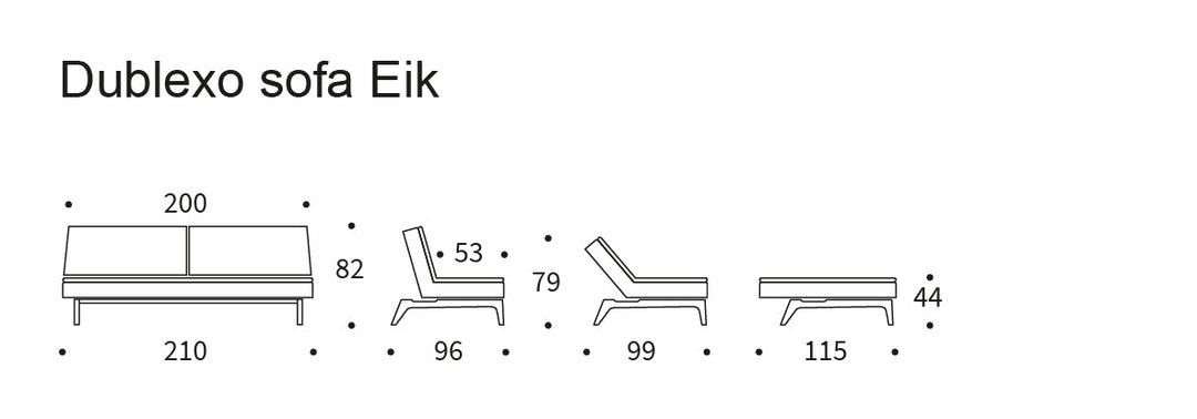 The Decorators: Canapea extensibila Dublexo Eik Oak Mixed Dance Natural 115x210cm