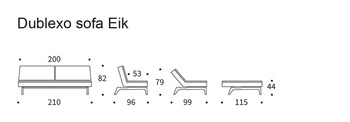 The Decorators: Canapea extensibila Dublexo Eik Oak Mixed Dance Natural 115x210cm