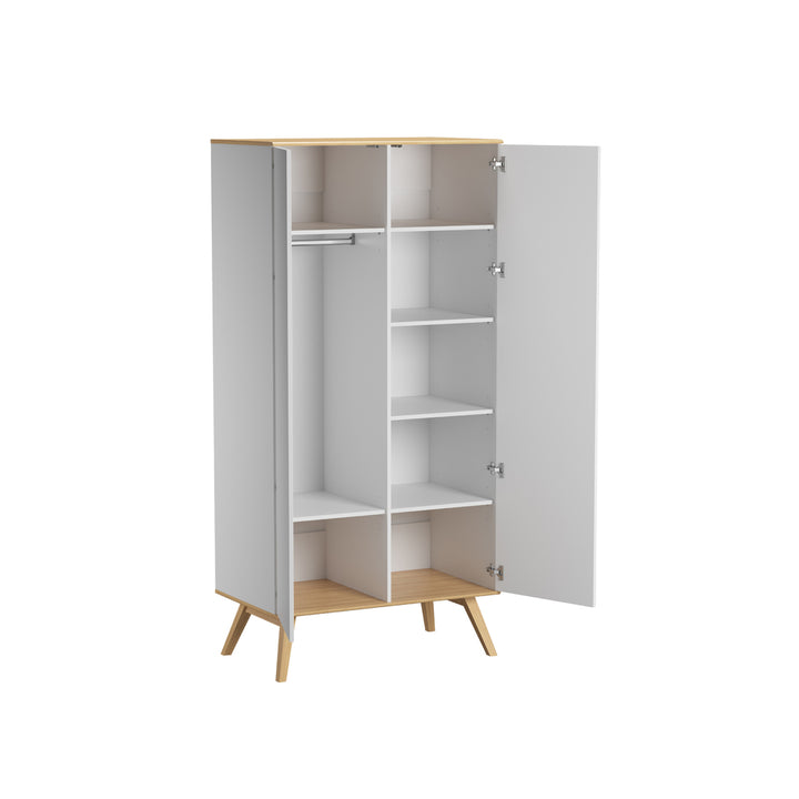 The Decorators: Dulap cu 2 usi VOX Baby Nature 100x207cm, alb/stejar