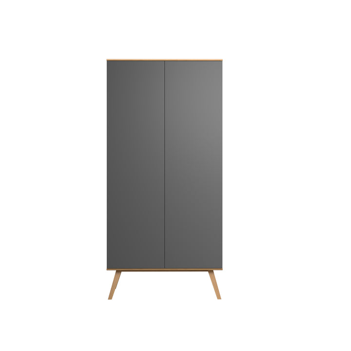 The Decorators: Dulap cu 2 usi VOX Baby Nature 100x207cm, gri/stejar