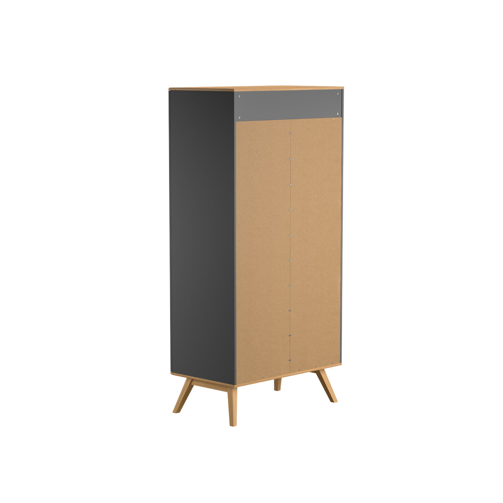 The Decorators: Dulap cu 2 usi VOX Baby Nature 100x207cm, gri/stejar